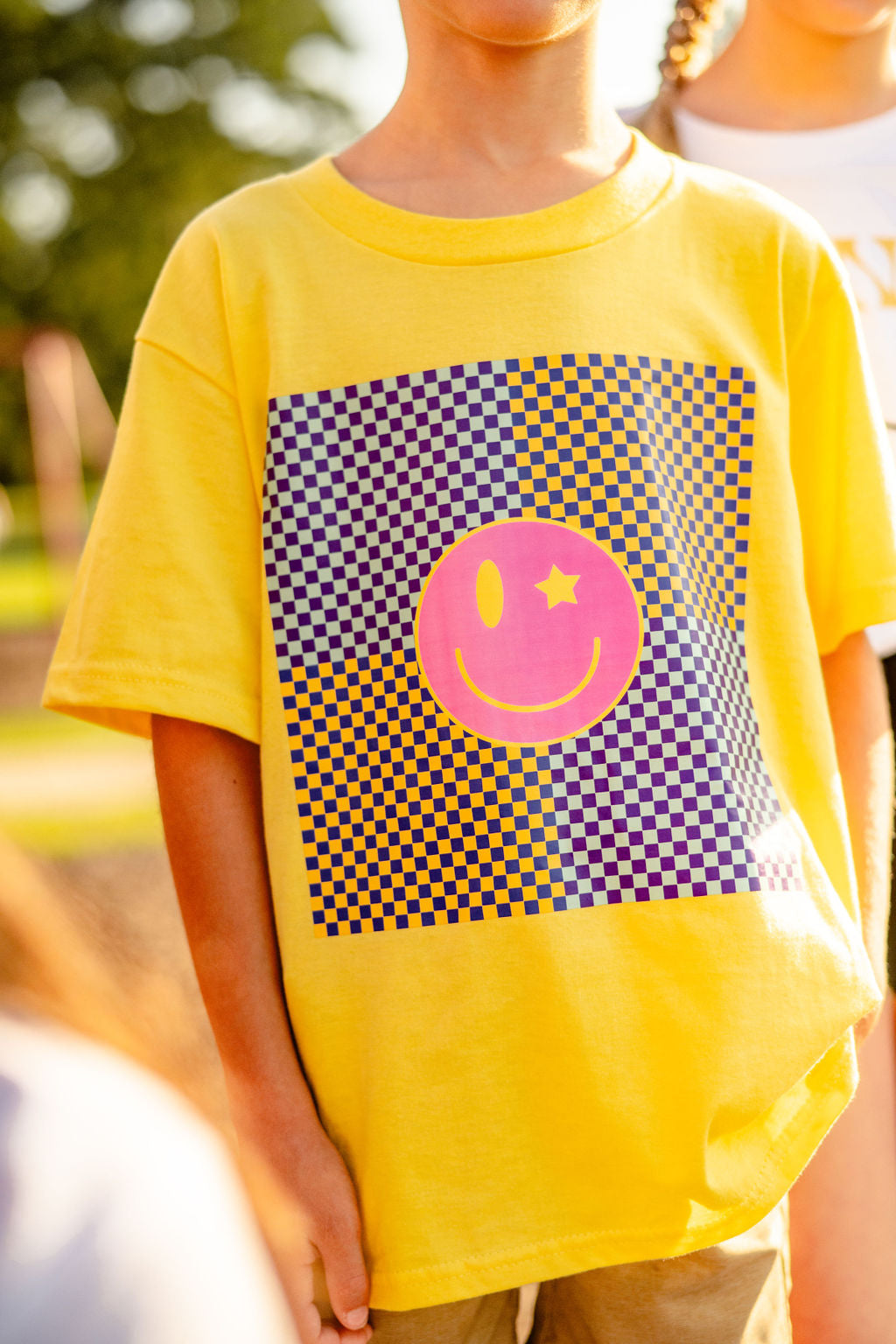 Joyful Smiles Checkered Tee